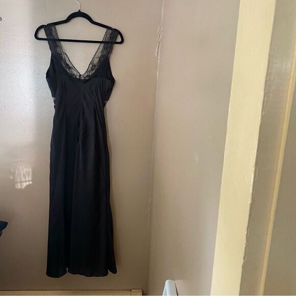 Majorelle Cami midi dress black lingerie style slip lace trim satin Revolve - Picture 9 of 9